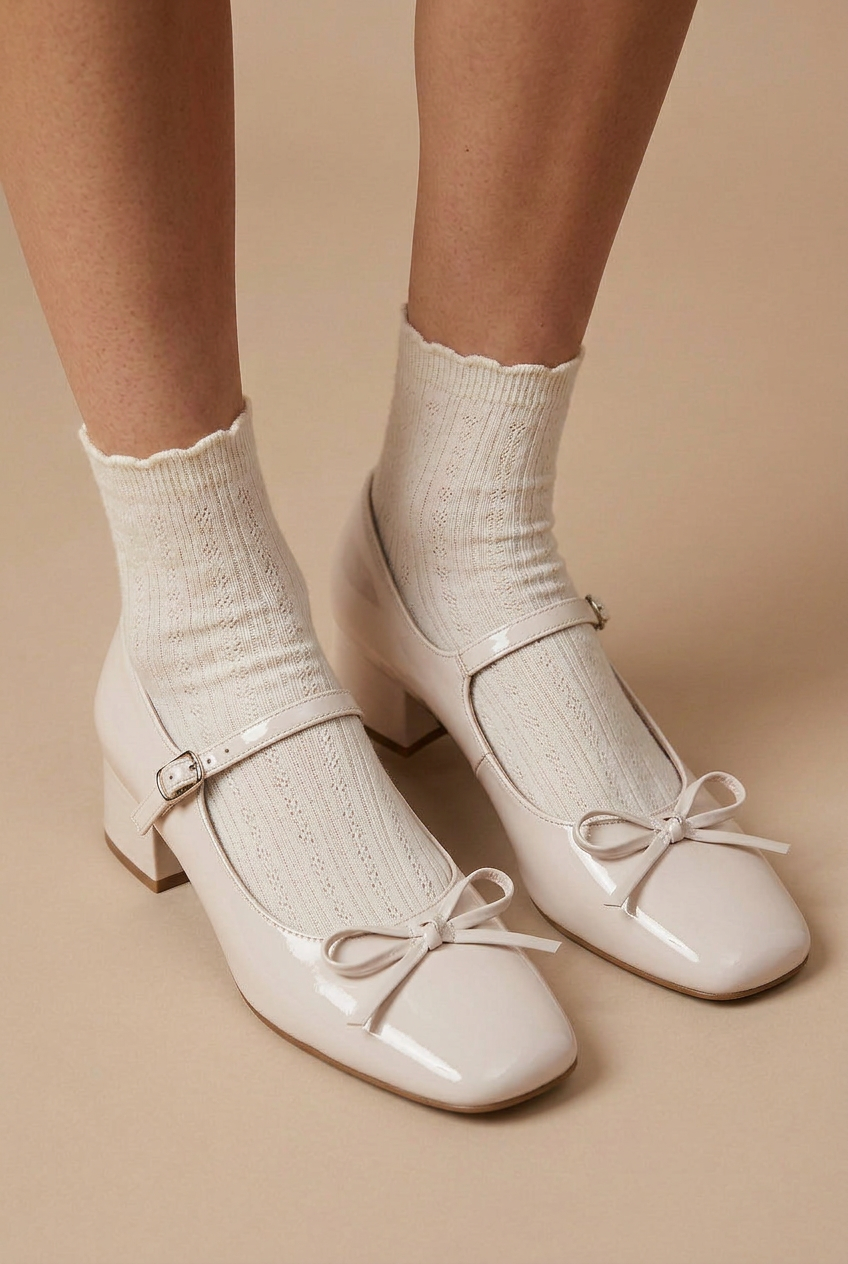 Ondine | Women's Classic Mary Jane Block Heel Pumps – Square Toe, Slip-On, Vegan Leather