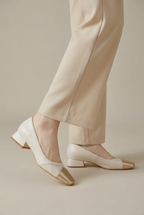 Ondine | Women's Retro Square Toe Mary Janes – Genuine Leather Chunky Block Heel Slip-On Pumps