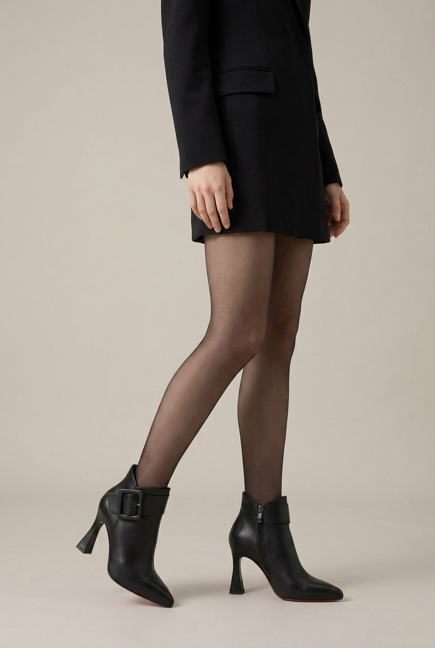 Ondine | Women's Stiletto Booties - Pointed Toe Side Zipper Microfiber Heels