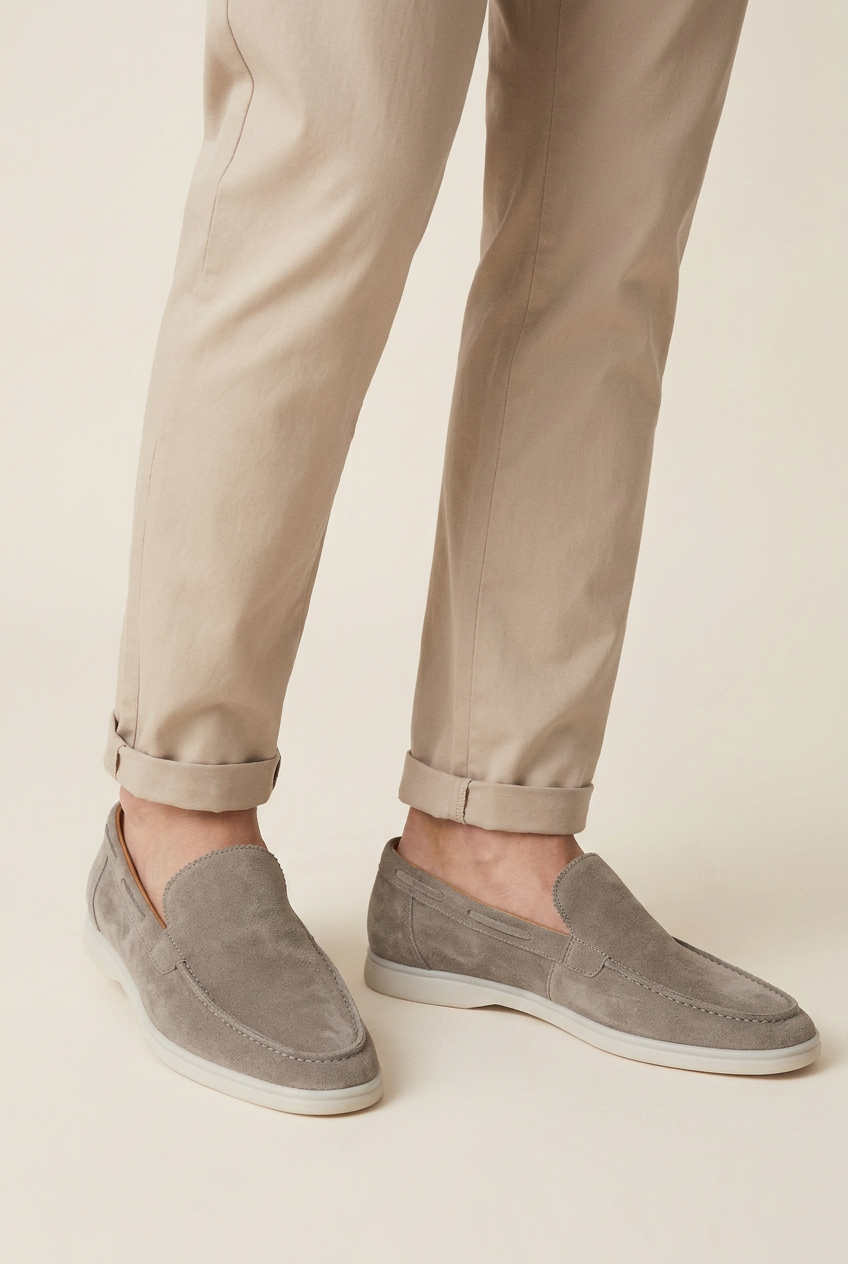 Repere | Men's Suede Driving Loafers Slip-On Flats Casual Moccasin Shoes