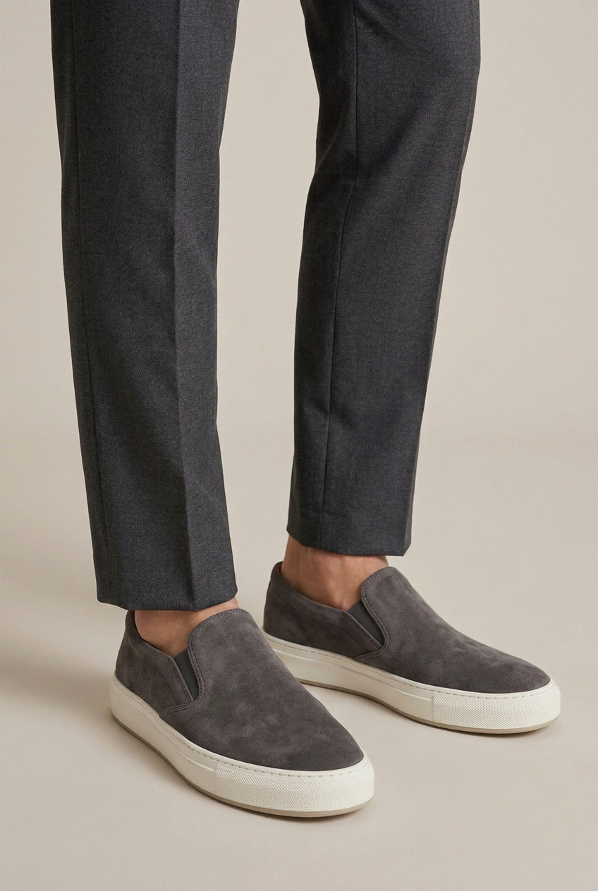 Repere | Men's Casual Slip-On Loafers Round Toe Breathable Flat Comfort