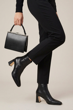 Seraphine | Square Toe Thick Heel Chelsea Boots French Maillard Stretch Ankle Boots