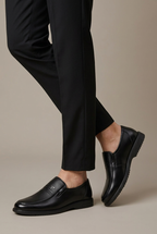 Facette | Men's Genuine Leather Slip-On Shoes Brown Business-Casual Round-Toe Dress Shoes