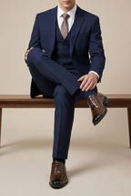 Bastion | Men's Leather Lace-Up Shoes Brown Business-Casual Pointed-Toe British Dress Shoes