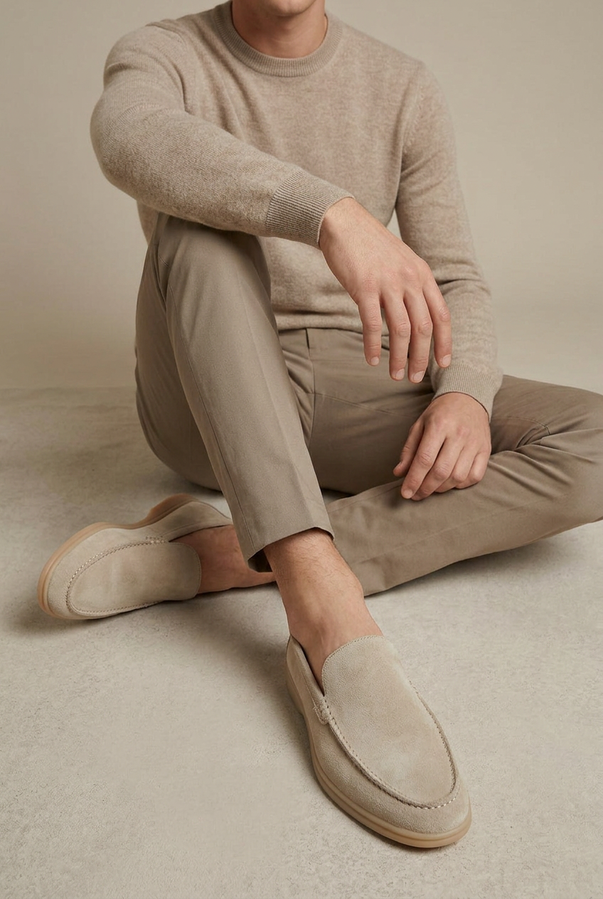 Apollo | Genuine Leather Loafers Slip-On Round Toe Height Increase Anti-Slip