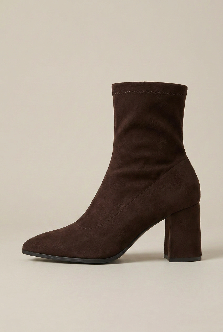 Women's Skinny High Heel Boots – Elastic Stretch Fabric Side Zipper Fur-Lined Ankle Boots Halloway Reed
