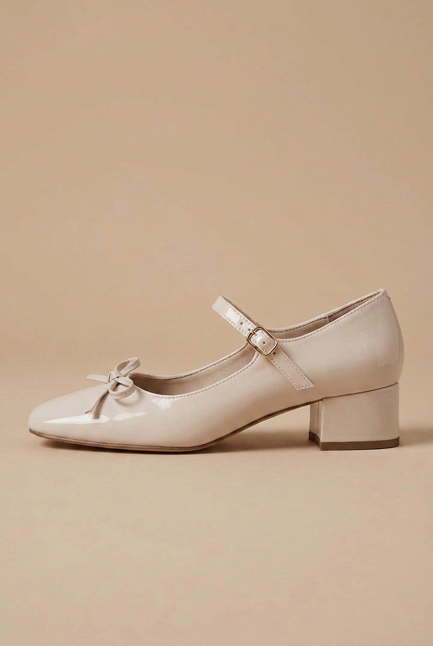 Ondine | Women's Classic Mary Jane Block Heel Pumps – Square Toe, Slip-On, Vegan Leather Halloway Reed
