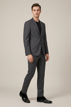Bastion | Men's Leather Lace-Up Oxford Shoes Almond-Toe Contrast-Panel Business-Casual Dress Shoes