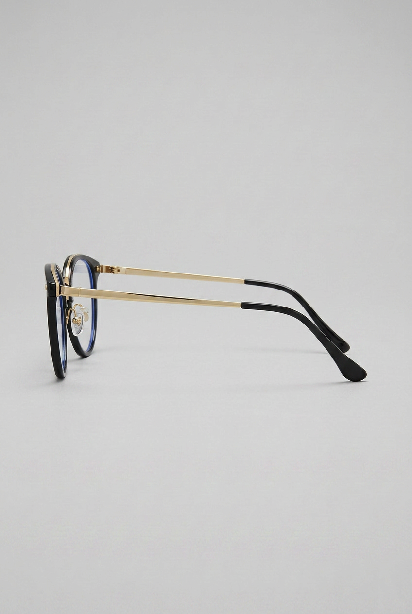 Lumen | Retro Blue Light Glasses Round Frame Metal Rivet Unisex Lightweight