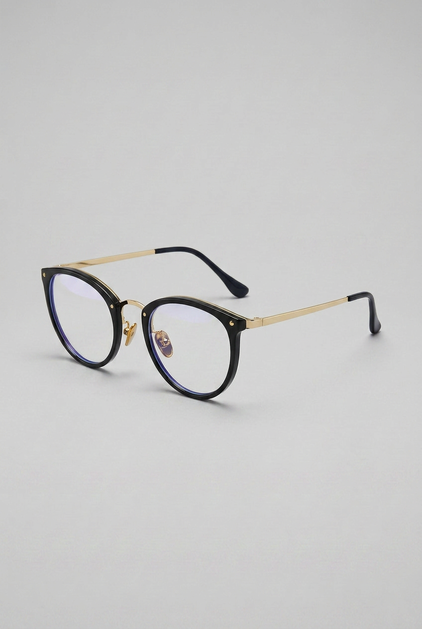 Lumen | Retro Blue Light Glasses Round Frame Metal Rivet Unisex Lightweight
