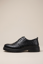 Repere | Men's Genuine Leather Derby Shoes Brown Business-Casual Round-Toe Dress Shoes