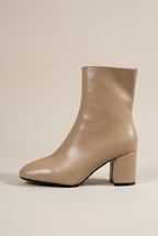 Ondine | High Heel Mid-Calf Boots Square Toe Thick Heel Ankle Boots