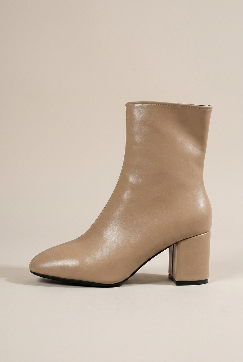 Ondine | High Heel Mid-Calf Boots Square Toe Thick Heel Ankle Boots