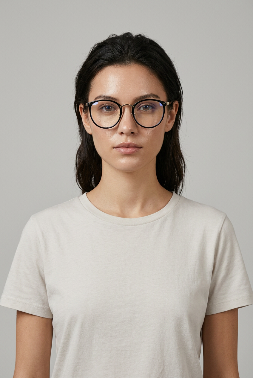 Lumen | Retro Blue Light Glasses Round Frame Metal Rivet Unisex Lightweight