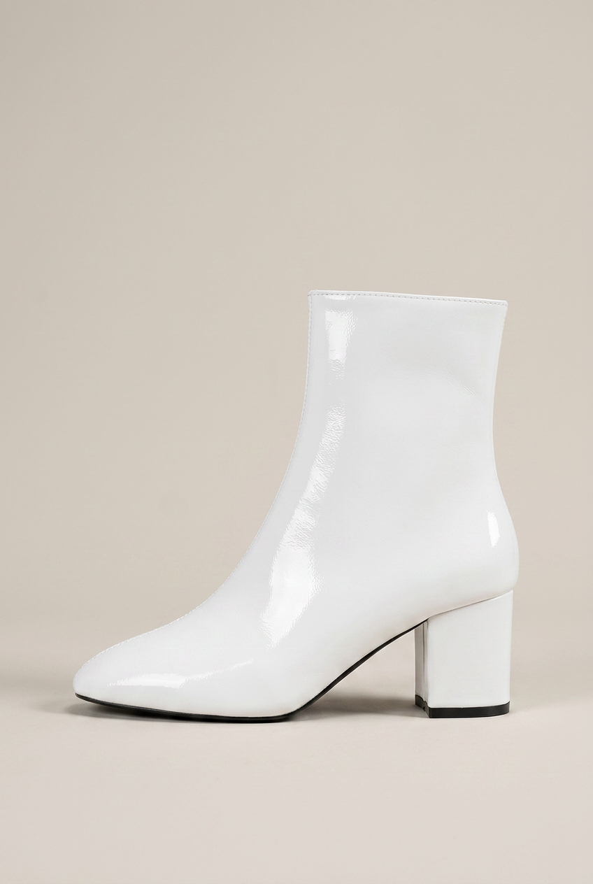 Ondine | High Heel Mid-Calf Boots Square Toe Thick Heel Ankle Boots
