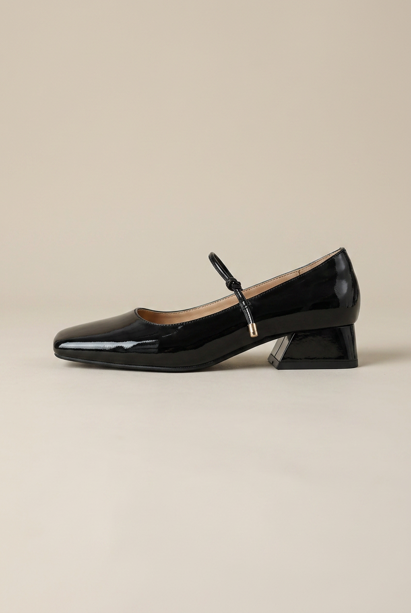 Margaux | Square Toe Mary Jane Shoes Women Patent Leather Low Block Heel