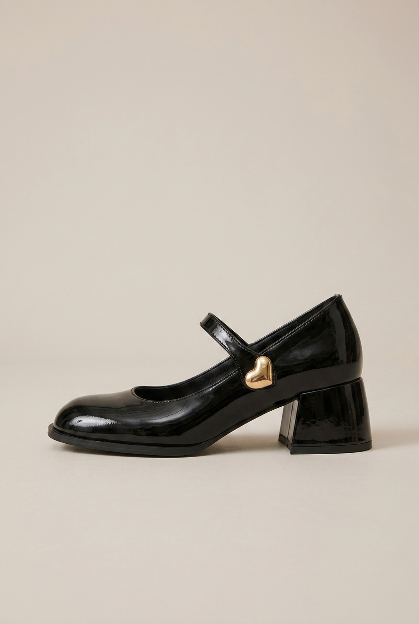 Women's Red Mary Jane Block Heel Shoes – Round Toe, Buckle Strap, Retro Slip-On Halloway Reed