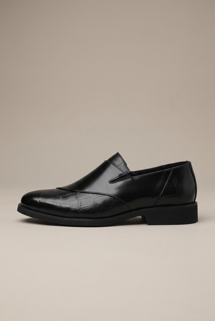 Facette | Men's Leather Slip-On Shoes Pointed Toe Breathable Dress Shoes