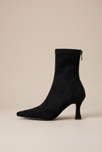 Ondine | Pointed Toe Stiletto Ankle Boots Women Suede Back Zip High Heel
