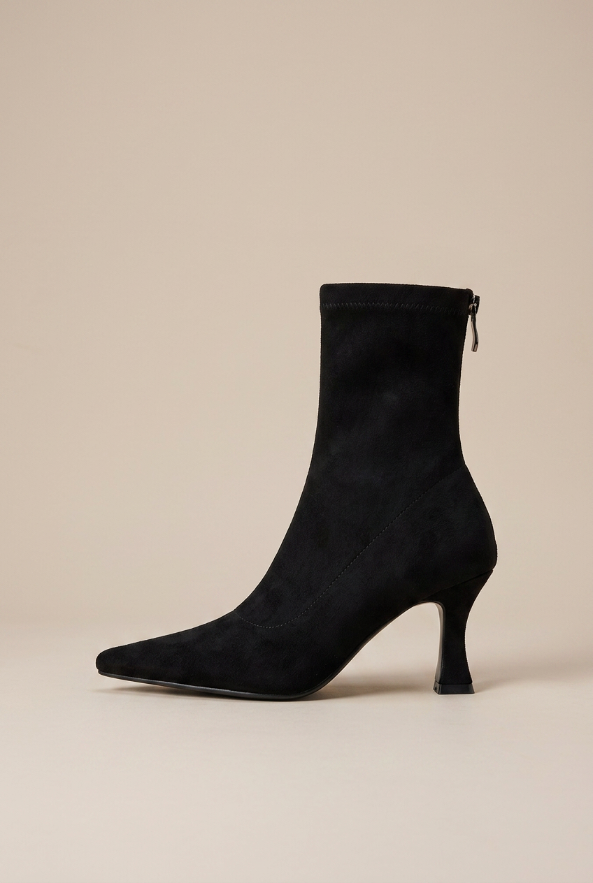 Ondine | Pointed Toe Stiletto Ankle Boots Women Suede Back Zip High Heel