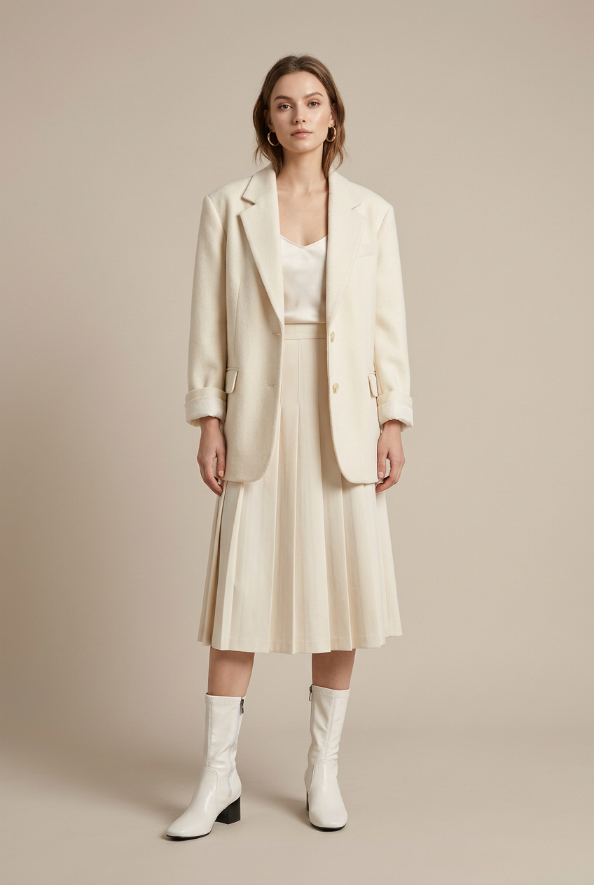 Seraphine | Square Toe Thick Heel Chelsea Boots French Maillard Stretch Ankle Boots