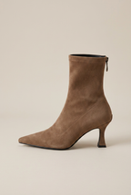 Ondine | Pointed Toe Stiletto Ankle Boots Women Suede Back Zip High Heel