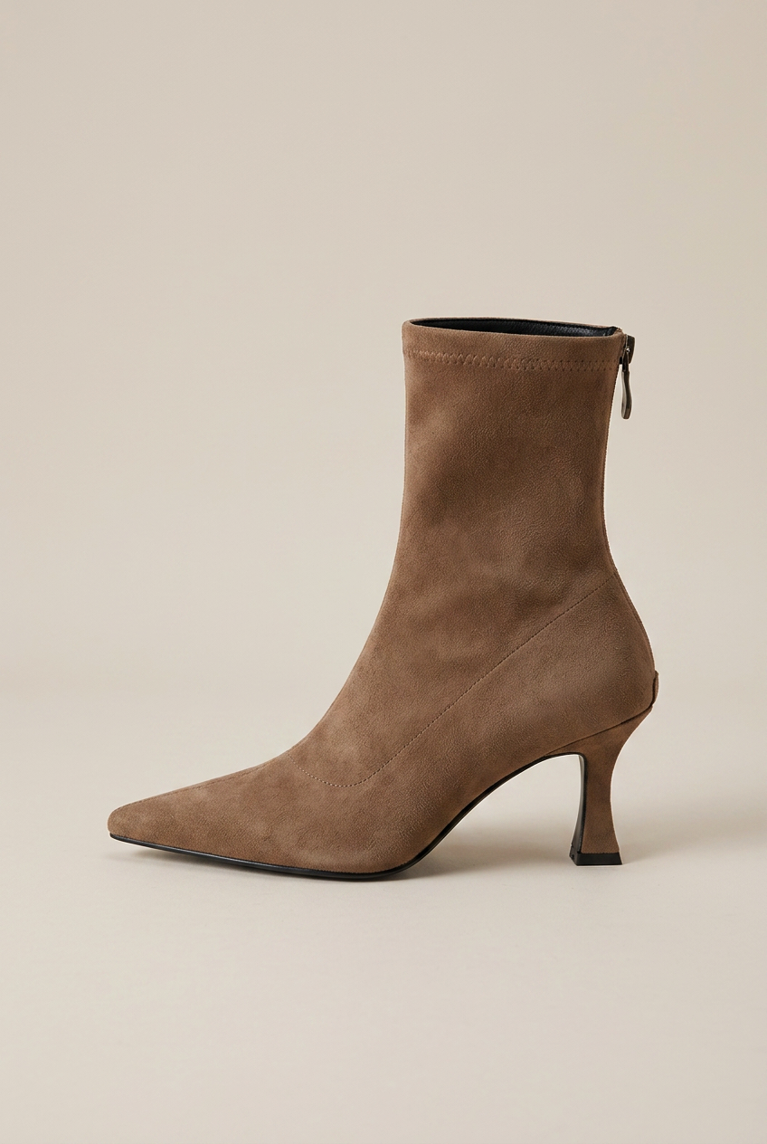 Ondine | Pointed Toe Stiletto Ankle Boots Women Suede Back Zip High Heel