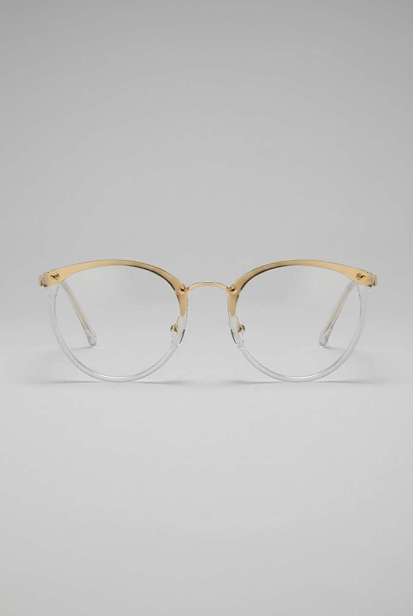 Lumen | Retro Blue Light Glasses Round Frame Metal Rivet Unisex Lightweight