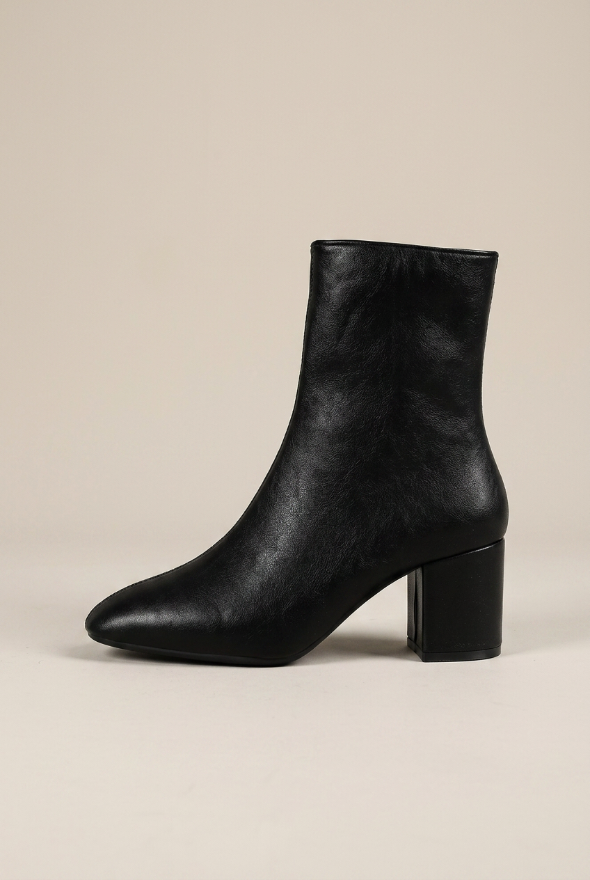 Ondine | High Heel Mid-Calf Boots Square Toe Thick Heel Ankle Boots