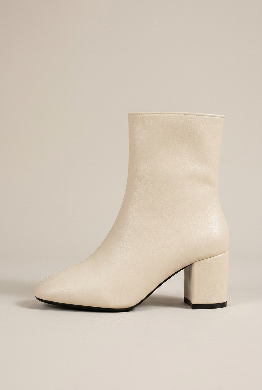 Ondine | High Heel Mid-Calf Boots Square Toe Thick Heel Ankle Boots
