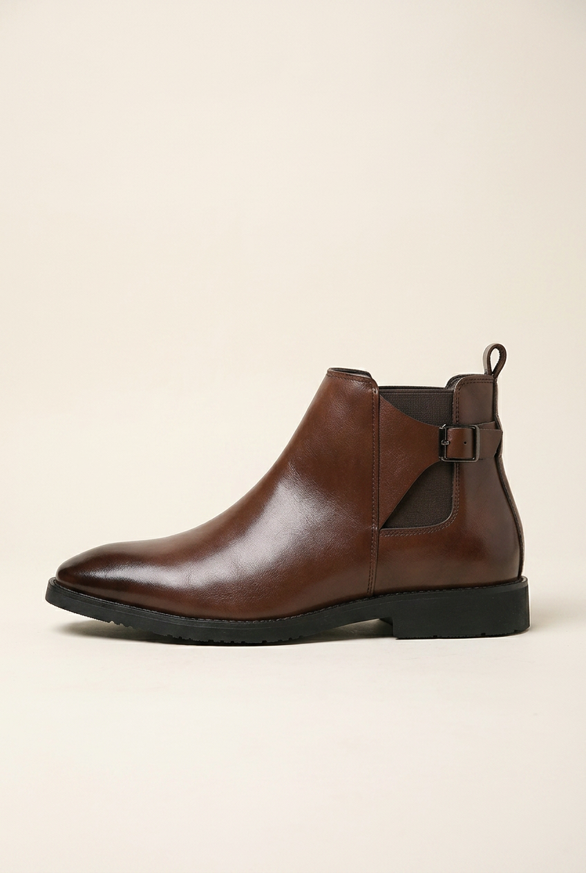 Facette | Men's Formal Casual Leather Boots Buckle Pointed Toe British Style Boots