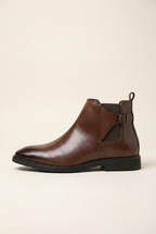 Facette | Men's Formal Casual Leather Boots Buckle Pointed Toe British Style Boots