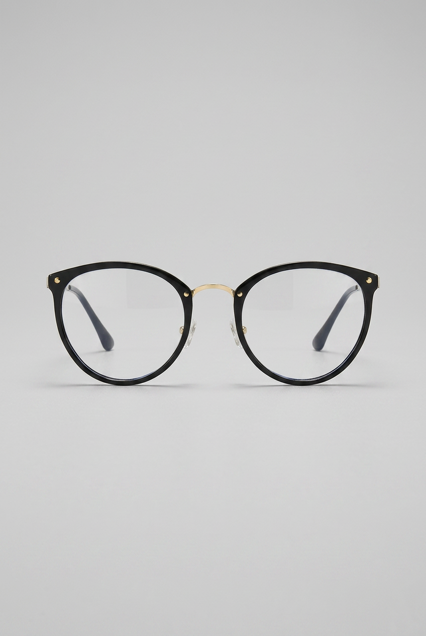 Lumen | Retro Blue Light Glasses Round Frame Metal Rivet Unisex Lightweight