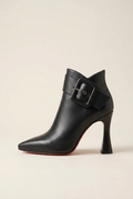 Women's Stiletto Booties - Pointed Toe Side Zipper Microfiber Heels Halloway Reed