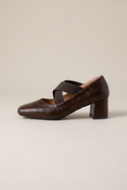 Reine | Square Toe Mary Jane Shoes Women French Retro Thick High Heel