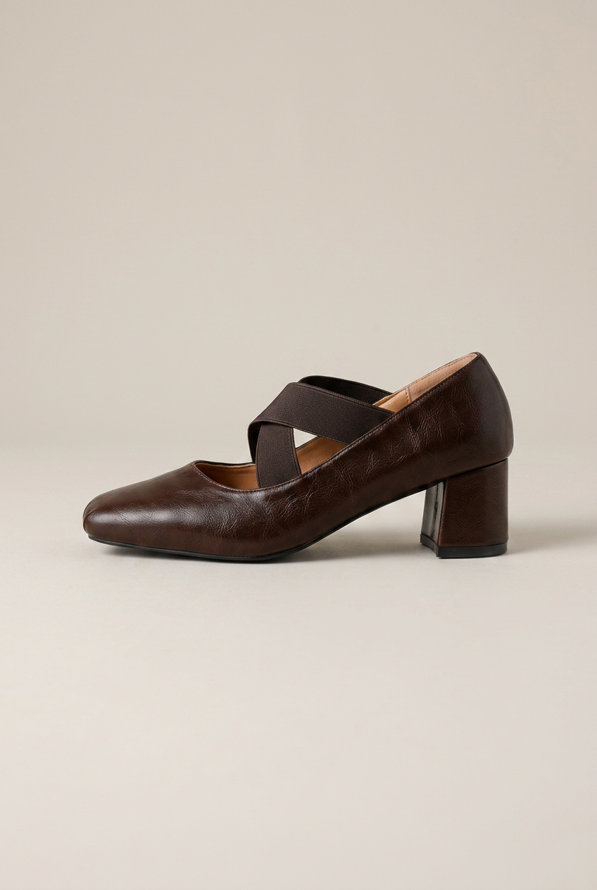 Reine | Square Toe Mary Jane Shoes Women French Retro Thick High Heel