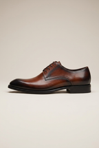 Bastion | Square Toe Leather Shoes Vintage Wood Grain Handcrafted Lightweight