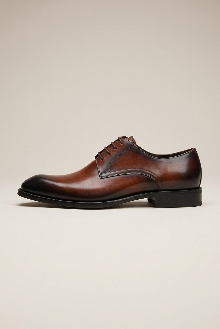 Bastion | Square Toe Leather Shoes Vintage Wood Grain Handcrafted Lightweight
