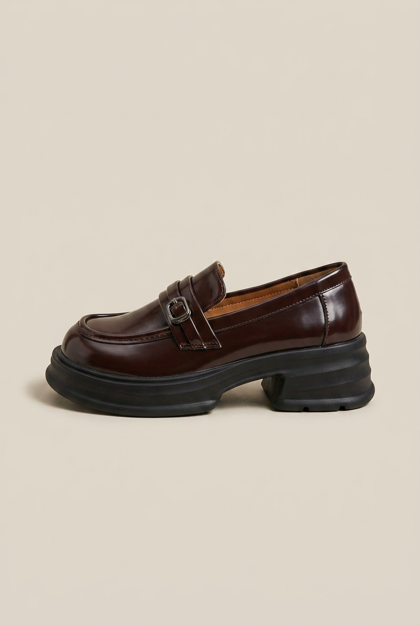 Margaux | Women's Retro Slip-On Loafers Thick Sole Round-Toe British Vintage Shoes