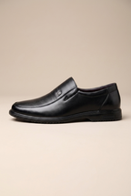 Facette | Men's Genuine Leather Slip-On Shoes Brown Business-Casual Round-Toe Dress Shoes