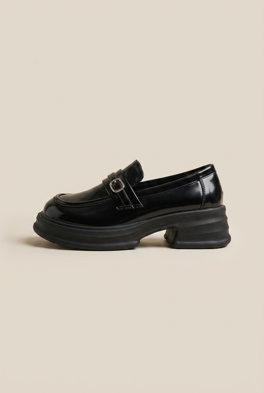 Margaux | Women's Retro Slip-On Loafers Thick Sole Round-Toe British Vintage Shoes