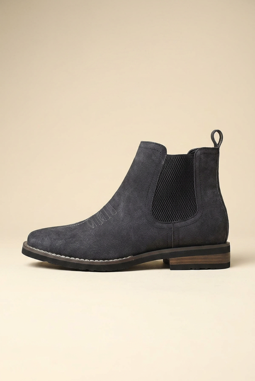 Bastion | Men's Chelsea Mid-Calf Boots Slip-On Leather British Style Boots
