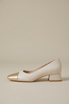 Women's Retro Square Toe Mary Janes – Genuine Leather Chunky Block Heel Slip-On Pumps Halloway Reed