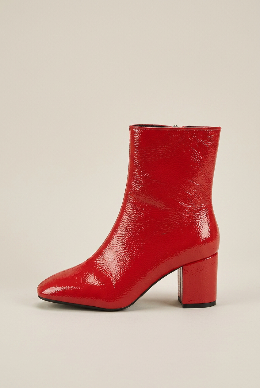Ondine | High Heel Mid-Calf Boots Square Toe Thick Heel Ankle Boots