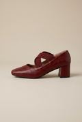 Reine | Square Toe Mary Jane Shoes Women French Retro Thick High Heel