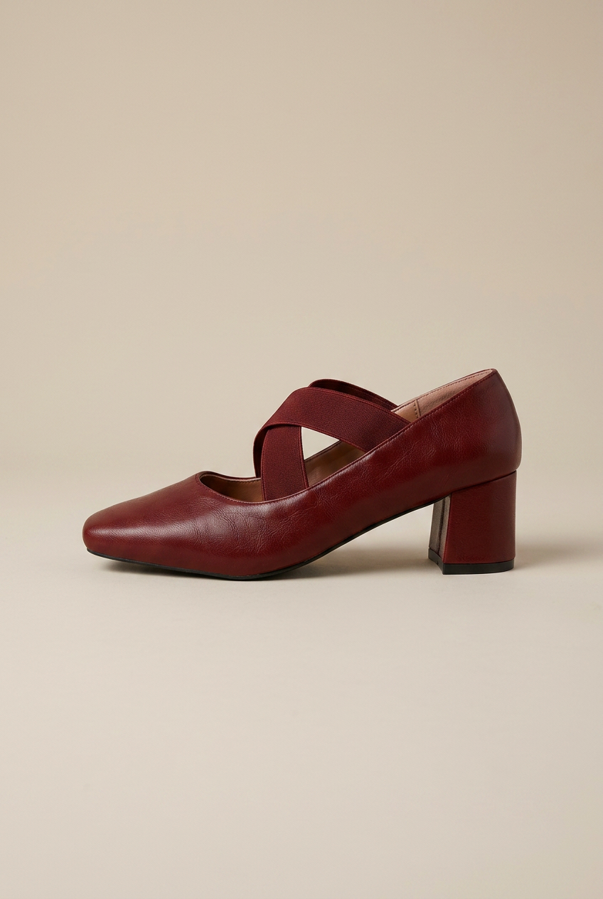 Reine | Square Toe Mary Jane Shoes Women French Retro Thick High Heel